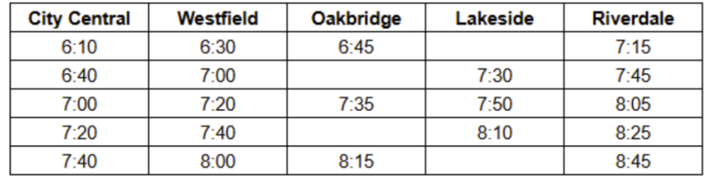 timetable