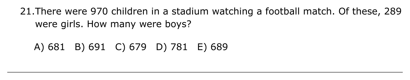 Year 5 Maths Q21