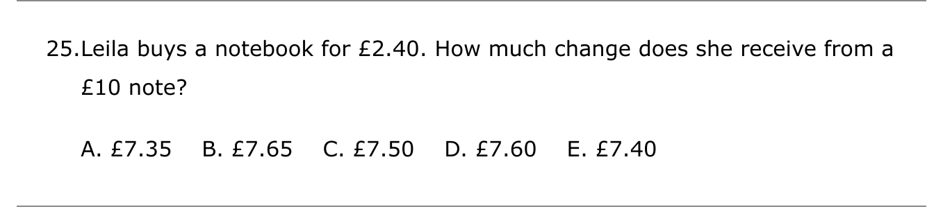 Year 5 Maths Q25